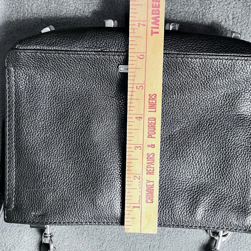 Rebecca Minkoff Regan Black Leather Crossbody Bag Silver Studs 9x6 Classic